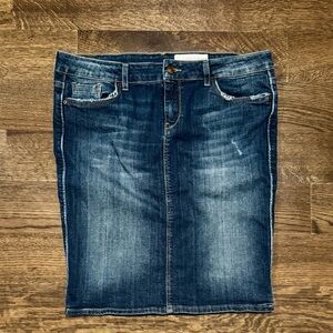 Esprit Denim Skirt | Y2K Style Jean Skirt | Classic Mid Wash